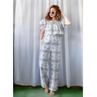 ราคา ชุดเซ็ทเสื้อครอป กางเกงขายาวเอวสูง (20937572598)