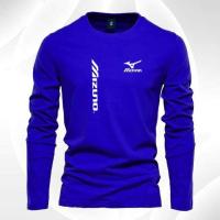 ราคา PUTIH เสื้อยืดแขนยาวผู้ชายผู้หญิงเสื้อยืด Mizuno สีขาวโลโก้ เสื้อยืดคุณภาพระดับพรีเมียมคอตตอนแบบกระจาย (20332650619)