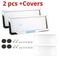 ราคา จัดส่งฟรี กรอบทะเบียนไทเท กรอบป้ายทะเบียนไทเท สแตนเลสแท้ กรอบป้าย กรอบทะเบียนรถ กรอบป้ายรถยนต์ ป้ายทะเบียนรถ กรอบป้ายไทเท กรอบป้ายรถยนต์ไทเท สวยสมใจ สั่งแยกชิ้นได้ครับ Car Plate Cover Universal (21065