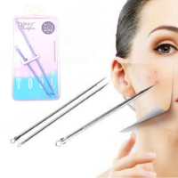 ราคา 1 ฟรี 1 ไม้กดสิว ที่กดสิว เหล็กกดสิว เจาะหัวสิว ที่กดสิว 2 หัวและเข็มเจาะ ทำจากโลหะอย่างดี (16390472670)