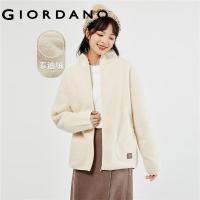 ราคา GIORDANO Women Jackets Teddy Fleece Stand Collar Windproof Jackets Zip Front Fluffy Warm Fashion Casual Loose Jackets 05373856 (20517969350)