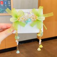 ราคา 2 Pcs Ancient Tassel Butterfly Hair Clip Set Crystal Flower Hairpin Kids Girl Hair Accessories (19666191206)