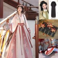 ราคา ชุดฮั่นฝูผู้หญิง ครบเซท มีทั้ง ชุด วิก เครื่องประดับ รองเท้า สีชมพูนวลๆสวยมาก Pre order (20576513701)