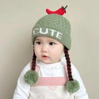 ราคา ส่งเร็วพิเศษ Hatgogo หมวกไหมพรมเด็กหญิง หมวกไหมพรมเด็กถักเปีย (20420994536)