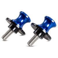 ราคา Universal อุปกรณ์เสริมสำหรับรถจักรยานยนต์ Swingarm Sliders Spools สำหรับ Kawasaki ZX6R ER6N Z750 Z1000 Z750R Z250 NINJA 300 ER6F VULCAN S650 2 Pcs 10มม CNC อลูมิเนียม Paddock Stand Bobbins Swing Arm E