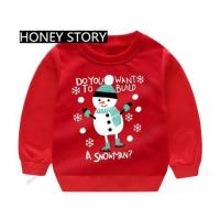 ราคา เสื้อสเวตเตอร์เสื้อแขนยาวสีแดงเด็กลายกวางซานตาคลอสมนุษย์หิมะสเวตเตอร์คริสต์มาส (20756170560)