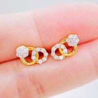 ราคา พร้อมส่ง ต่างหูเพชรแท้ ทองคำแท้9K ทอง37 5 เพชรแท้น้ำ100 เบลเยี่ยมคัต 9KPE1226 (19616806728)