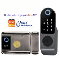 ราคา Boland Tuya ล็อคอัจฉริยะแอปพลิเคชั่นสองด้านล็อกลายนิ้วมือกันน้ำรหัสผ่านดิจิตอลล็อคบ้านแบบไร้กุญแจล็อคประตูทางเข้า (16985266537)
