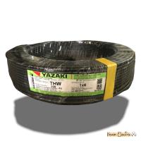 ราคา สายไฟ ยาซากิ รุ่น THW 1x 6 YAZAKI เบอร์ 6 sqmm ม้วนละ 100m รองรับมอก ใหม่ สายไฟแกนเดี่ยวเบอร์ 6mm2 THW 6ดำ THW 6 สีแดง THW 6 สีขาว (12142236592)