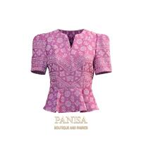 ราคา เสื้อทำงาน เสื้อไปงาน เสื้อผ้าไทยลายขอพระราชทาน เสื้อลายดอกรักพระราชทาน (19303622224)