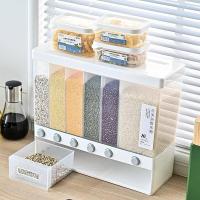 ราคา Food dispenser กล่องใส่อาหารแห้ง 6ช่อง เครื่องจ่ายซีเรียล อาหารเช้า ธัญญาพืช 15x23x38 (20583299335)