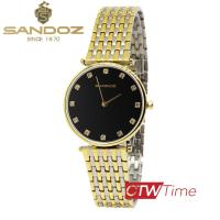 ราคา Sandoz นาฬิกาข้อมือผู้หญิง สายสแตนเลส รุ่น SD89315AG04 สองกษัตริย์ หน้าปัดดำ (6139452935)