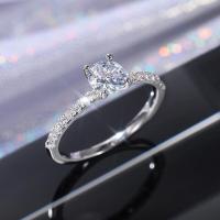 ราคา supercomfort แหวนหมั้นแหวนแต่งงานแบบเรียบง่ายแหวนเงิน 925 จำลองเพชรคู่ (21037623619)