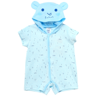 ราคา ENFANT ชุดหมีแขนสั้นขาสั้นมีฮู้ด พิมพ์ลายเส้นสำหรับเด็กไซส์ 60 80 (20628114432)