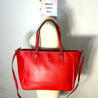 ราคา กระเป๋าถือ COACH แท้ มีสายยาว หนังแท้ มีตำหนิ หนังมีรอย ลดราคาขาดทุน COACH 23578 SAFFIANO CITY TOTE Red Clearance (21185273066)
