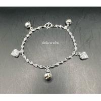 ราคา สร้อยข้อมือเงินลาวแท้80 ประดับลายต่างๆลายสวยงานละเอียดพร้อมส่ง (17543948540)