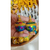 ราคา โปรยทานโถเบญจรงค์มีฐาน (20903168630)