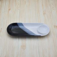 ราคา จานเปล จานเซรามิค ทรงมน มีช่องใส่น้ำจิ้ม ขนาด4 1 x 10 6 นิ้ว มีให้เลือก 4 สี ทูโทน ดำ ขาว และ ลายคราม (16499715925)