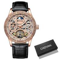 ราคา นาฬิกาข้อมือผู้ชาย cadvan นาฬิกากลไกอัตโนมัติ Tourbillon หนังแท้กันน้ำนาฬิกาข้อมือทหารสำหรับผู้ชาย (21170605144)