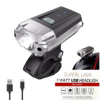 ราคา ไฟหน้าจักรยาน ไฟติดหมวกจักรยาน SUPERL LAVA 300LUMENS USB (17833680932)