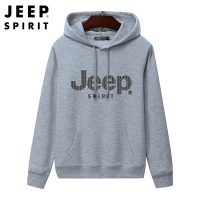 ราคา JEEP SPIRIT New เสื้อกันหนาวมีฮู้ดสีพื้นเสื้อสเวตเชิ้ตลำลองแบบสวมหัวมีฮู้ด (10547943708)