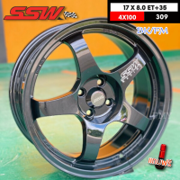 ราคา ล้อแม็กขอบ 17x8 0 4x100 ET 35 ยี่ห้อ SSW รุ่น 309 BK FM สีดำ ราคาต่อ1วง ขายยก4วง ไม่ขายแยก (20775512285)