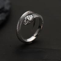 ราคา แหวน WXR แฟชั่นแบบเรียบง่ายแหวนเงินรูปงูของผู้ชาย Cincin Single บุคลิกที่เรียบง่ายแหวนใส่นิ้วเปิดแบบงูย้อนยุค (17766622857)