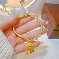 ราคา Gorich สร้อยข้อมือครึ่งกำไลข้อมือครึ่ง หยกและทอง (19897076879)