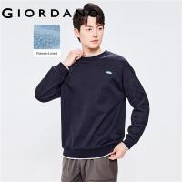 ราคา Giordanoผู้ชาย เสื้อสเวตเตอร์คอกลมปักลายขนแกะปลอมสองชิ้น Free Shipping 13022853 (16178867308)