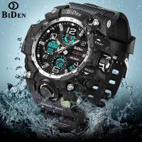 ราคา BIDEN นาฬิกาผู้ชายมัลติฟังก์ชันกันน้ำนาฬิกาแฟชั่นแบรนด์เนมนาฬิกาทหารลำลองมีจอคู่นาฬิกาปลุกปฏิทิน (10342559270)