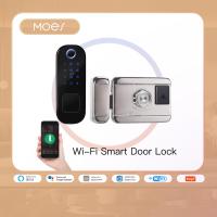 ราคา Moes Tuya WiFi Smart Lock Door Fingerprint Lock Smart Home Lock Digital Door Lock Password For Home Hotel Security (13228561136)