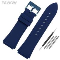 ราคา 22มม สายรัดนาฬิกาข้อมือยางสีดำสีน้ำเงินเหมาะสำหรับ Guess Collection GC W0247G3 W0248G5 W0040G6 W0040G7 W0040G9 W0407G2 (19657664883)