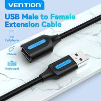 ราคา Vention USB 2 0 Extension Cable USB Male to Female Extension Wire USB 2 0 Fast Data transfer Cable for Computer U Disk PC Mouse Hard drive Game handle USB 2 0 Extension Cable Black (4945134597)