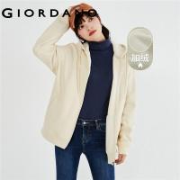 ราคา GIORDANO Women Hoodies Chunky Fleece Lined Zip Front Loose Hoodies Solid Color Simple Basic Fashion Casual Warm Hoodies 05373870 (20516241354)