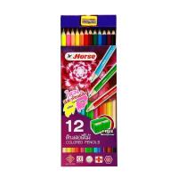 ราคา HORSE Colored Pencils ดินสอสีไม้ ตราม้า 12 สี แถมฟรี กบเหลาดินสอ (715494696)