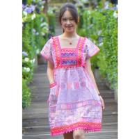 ราคา ชุดดอย ชุดเดรส ชุดพื้นเมือง ชุดผ้าฝ้ายพิมพ์ลาย ทรงเกาหลี สวยน่ารัก ตอนรับหน้าหนาว (19950421607)