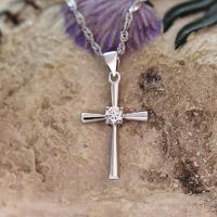 ราคา เงินแท้925สร้อยคอไม้กางเขนเรียบง่ายสง่างามสำหรับผู้หญิงจี้สำหรับเพื่อนสาวฝังเพชรสร้อยระดับกระดูกไหปลาร้าสไตล์เกาหลีของขวัญวันวาเลนไทน์ (3643480735)