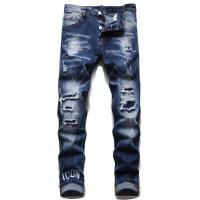 ราคา Mens DSQUARED2 Brand Denim Pants Mens Casual Slim Ripped D2 Letter Print Long Jeans Street Hip Hop Skinny Blue Pencil Jeans Men (16492633263)