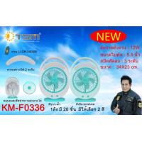 ราคา KAMISAFEพัดลมตั้งโต๊ะรุ่นKM F0336 ปรับแรงลมได้ มีไฟLed (15474443136)