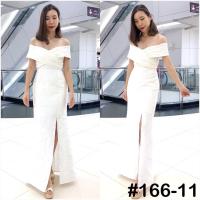 ราคา ชุดราตรี เดรสยาวอกไขว้ใหญ่ เปิดบ่าผ่าหน้า เนื้อผ้าทอลายดอก ดีงาม สวยแบบไม่ต้องพูดเยอะ Premium Quality (18880155959)