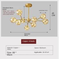 ราคา โคมไฟระย้าอันทันสมัยสำหรับห้องนั่งเล่นโคมไฟติดเพดานสำหรับห้องนอนโคมไฟลูกโป่งถั่ววิเศษแนวคนดังอินเทอร์เน็ตทำจากทองแดงแบบนอร์ดิกห้องรับประทานอาหารโคมไฟดวงดาวห้องนอน (9322069260)