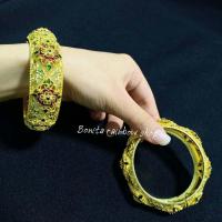 ราคา กำไลข้อมือ สีทอง หลายแบบ ราคาต่อชิ้น เครื่องประดับชุดไทย ราคาต่อ 1 วง กำไลลงยางานอย่างดี (17033176425)