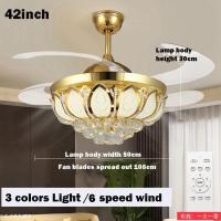 ราคา โคมไฟเพดาน พัดลมโคมไฟ โคมไฟพัดลมเพดาน พัดลมเพดาน พัดลมติดเพดาน โคมไฟคริสตัล เปลี่ยนสีไฟได้3สี มีรีโมทควบคุม ไฟพัดลมอัจฉริยะLED ไฟระย้า (19978979898)