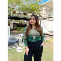 ราคา Varaphorn VP901 เสื้อครอปชีฟองพิมพ์ลายจุด (18492397729)