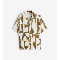 ราคา Zaraใส่ความร้อนชายเสื้อแขนสั้นมีปกพิมพ์ลายรูปทรงเรขาคณิตฮาวาย6726178 515 (20402228421)