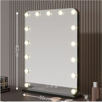 ราคา kingdom ไฟ LED 3สีโคมไฟชดเชยห้องนอนโคมไฟความงามอัจฉริยะพร้อมปลั๊กกระจกตั้งโต๊ะกระจกสมาร์ทกระจกกระจกสำหรับตกแต่งโรงแรมกระจกแบบสัมผัสกระจกเจ้าหญิงหลากสี (17301353424)
