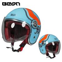 ราคา BEON B108A Double Visor Vintage Motorcycle Helmet 3 4 Helmet Double Lens Sun Blocker Open Face Helmet (20359854785)