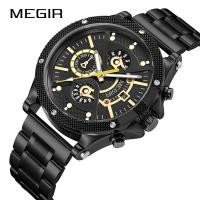 ราคา นาฬิกาเรืองแสงสายรัดเหล็ก MEGIR นาฬิกากีฬากันน้ำอเนกประสงค์ของผู้ชาย (20800299891)
