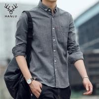 ราคา Hanlu เสื้อเชิ้ตแขนยาวผู้ชาย เสื้อเชิ้ตผู้ชาย เสื้อเชิ้ตลำลอง ลายทาง สไตล์ธุรกิจ รุ่นใหม่ เสื้อเชิ้ตแฟชั่นผู้ชาย สไตล์เกาหลี (15010424527)