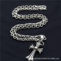 ราคา High Quality Chrome Heart 925 sterling silver ch Thai silver cross pendant ins letter necklace (18691869590)